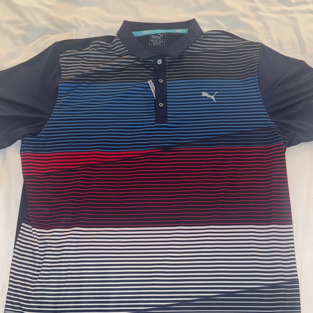 Puma Men's Multicolor Striped Polo Shirt